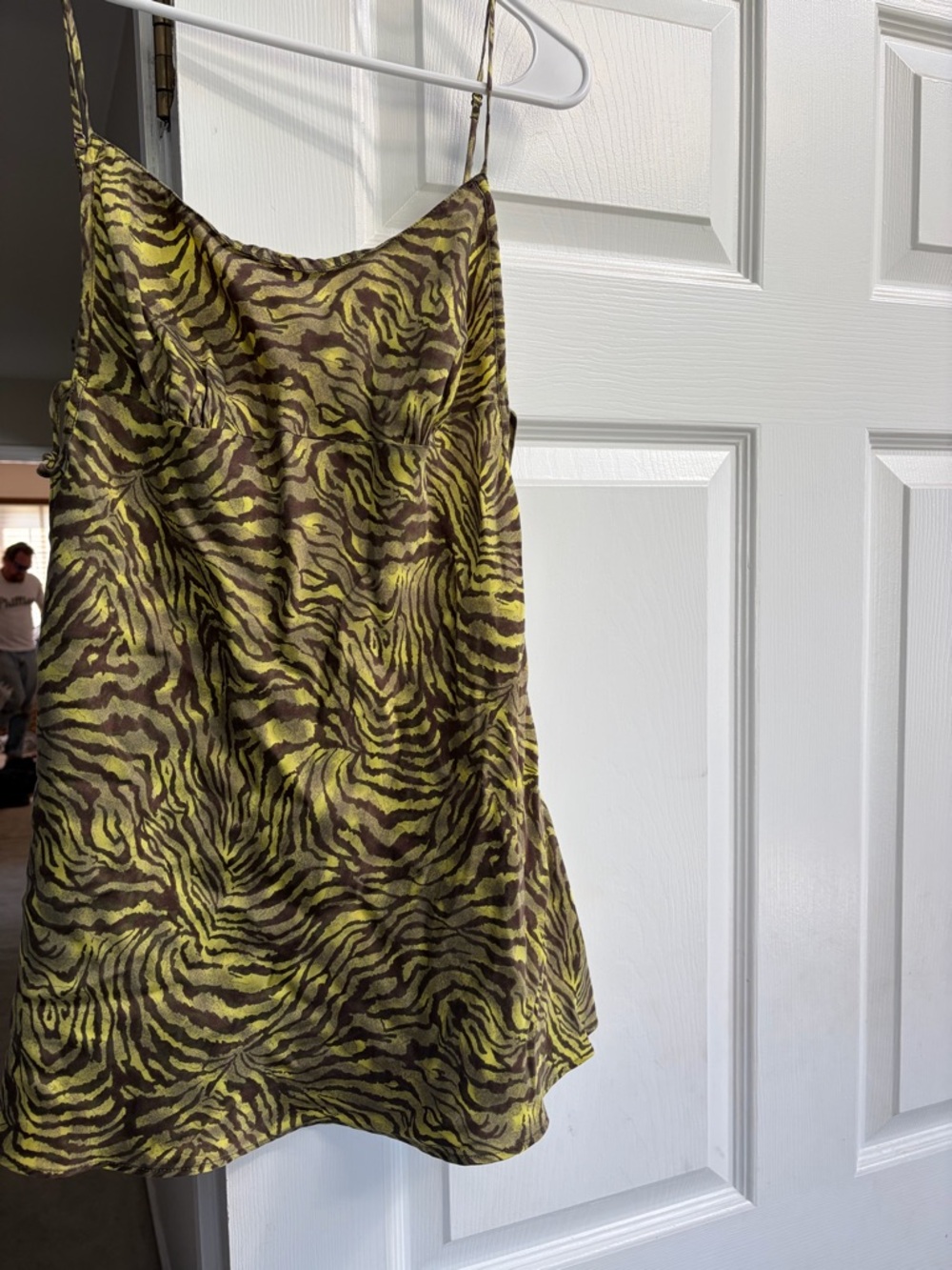 Victoria's Secret  silk Yellow and Brown Zebra Slip Cami